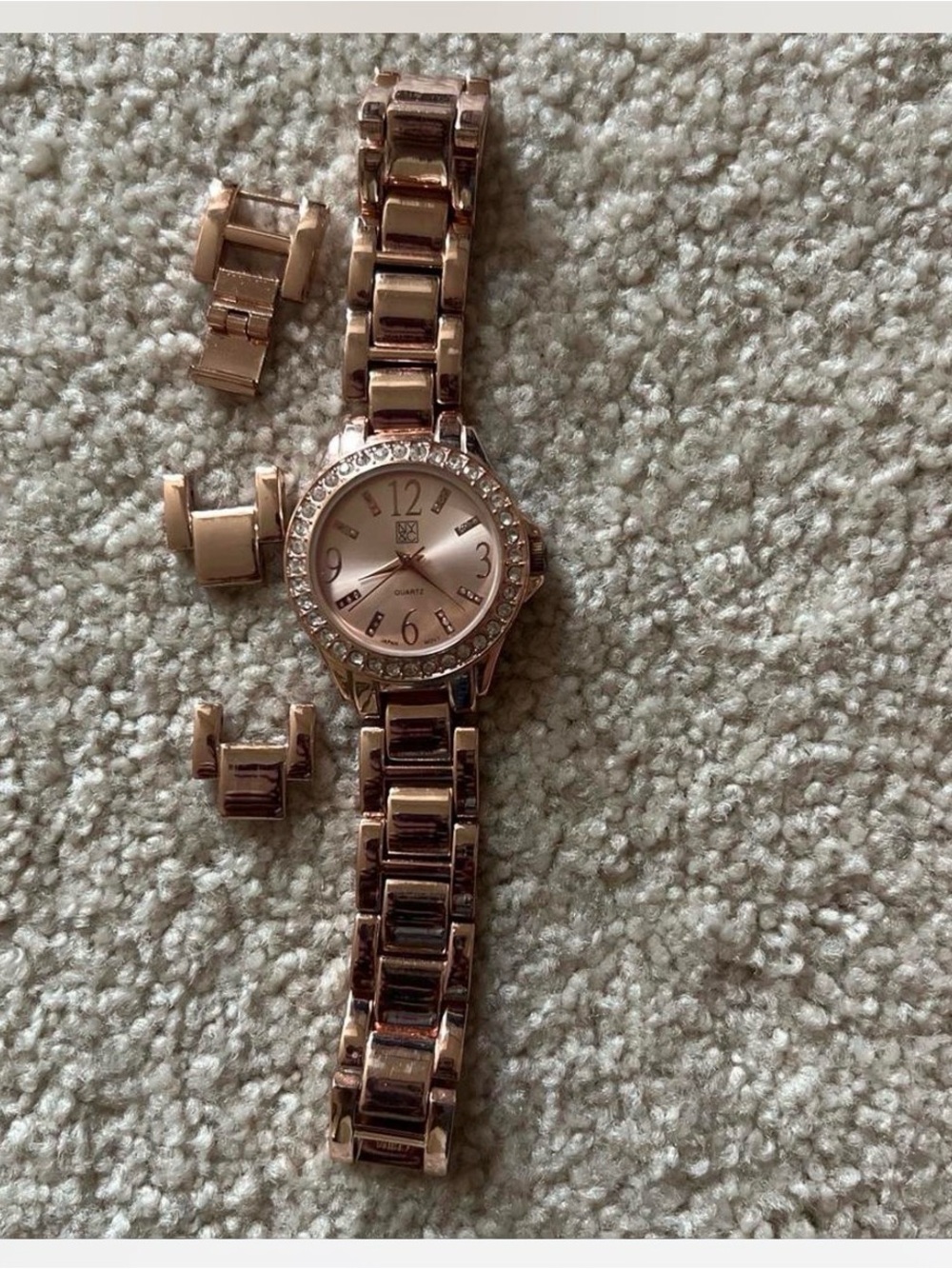 New York & Company Rose Gold Crystal Bezel Women's Bracelet Watch